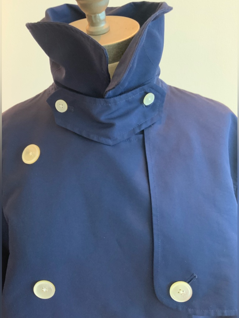 Lauren Ralph Lauren Navy Double-Breasted Rain Coat Size 2X - Picture 5 of 8